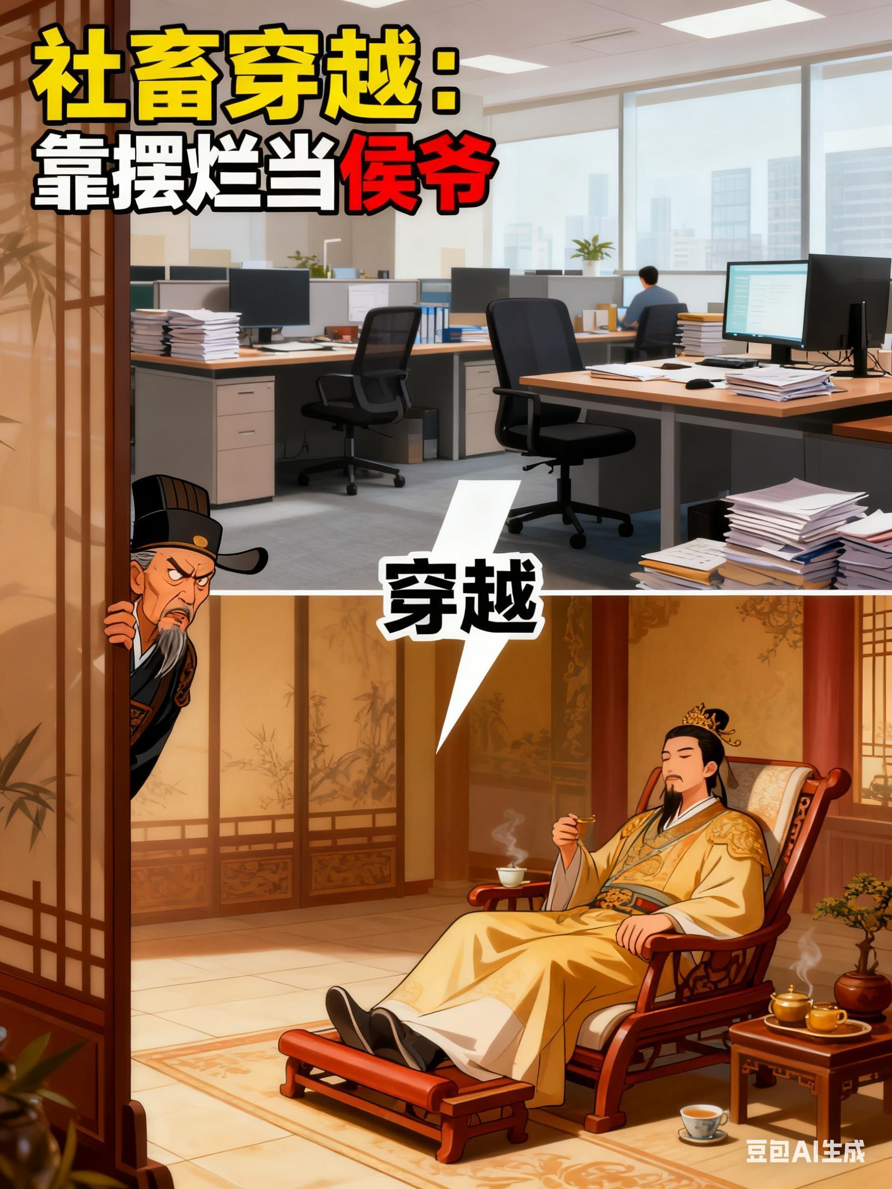 社畜穿越：靠擺爛當(dāng)侯，卷王老爹封面